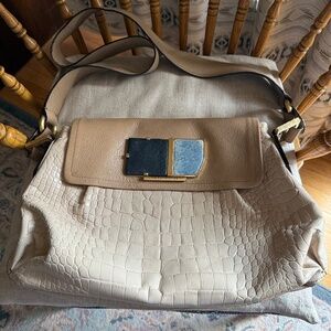 MARC JACOBS 2007 Croc Embossed Leather Messenger Bag